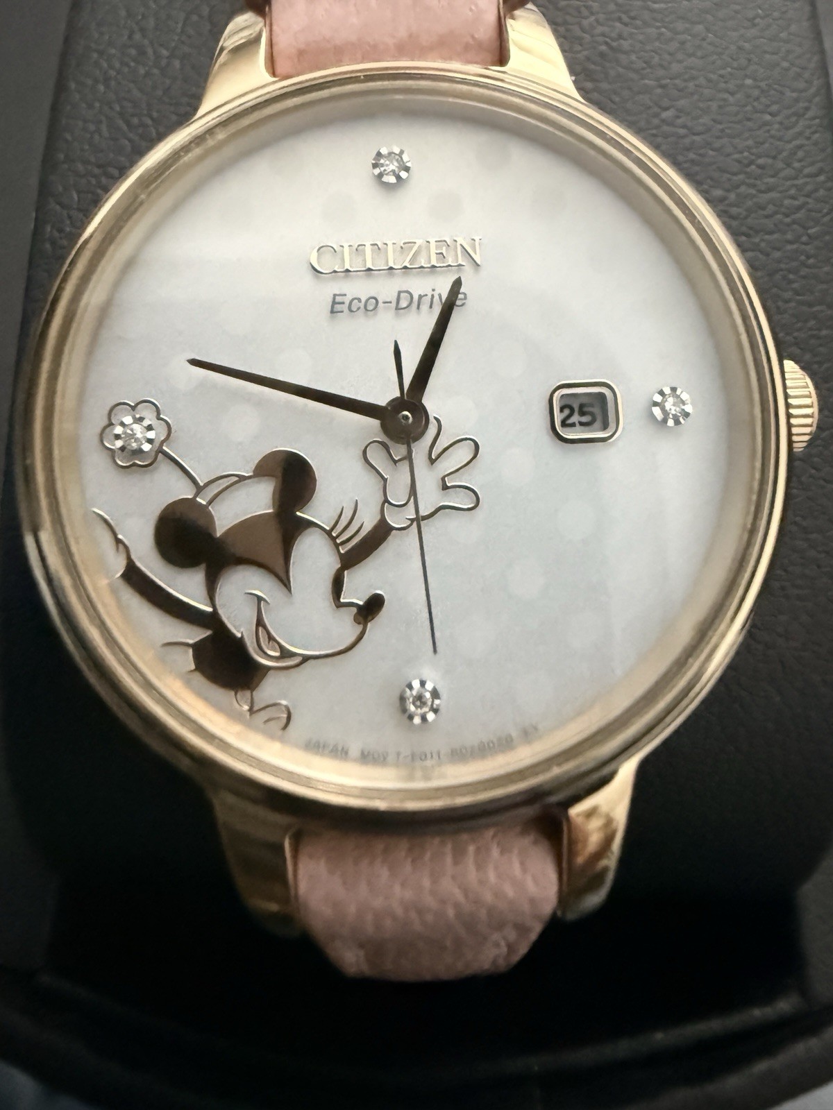 Citizen Disney Eco-Drive Minnie Mouse Womens Watch Pink Date EW2448 With Box