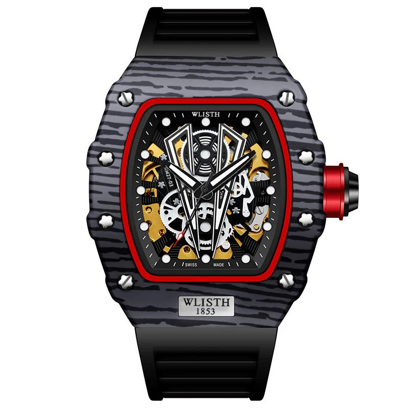 WLISTH Men’s Waterproof Mechanical Watch Luminous Tonneau Shape Automatic
