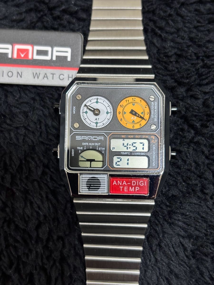 SANDA Digital Wristwatch ANA DIGI TEMP Ana Digi Temp Brand New