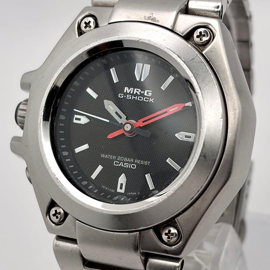 Casio G-Shock MRG-120 MR-G Full Metal Silver Black Dial Quartz Watch 0713154