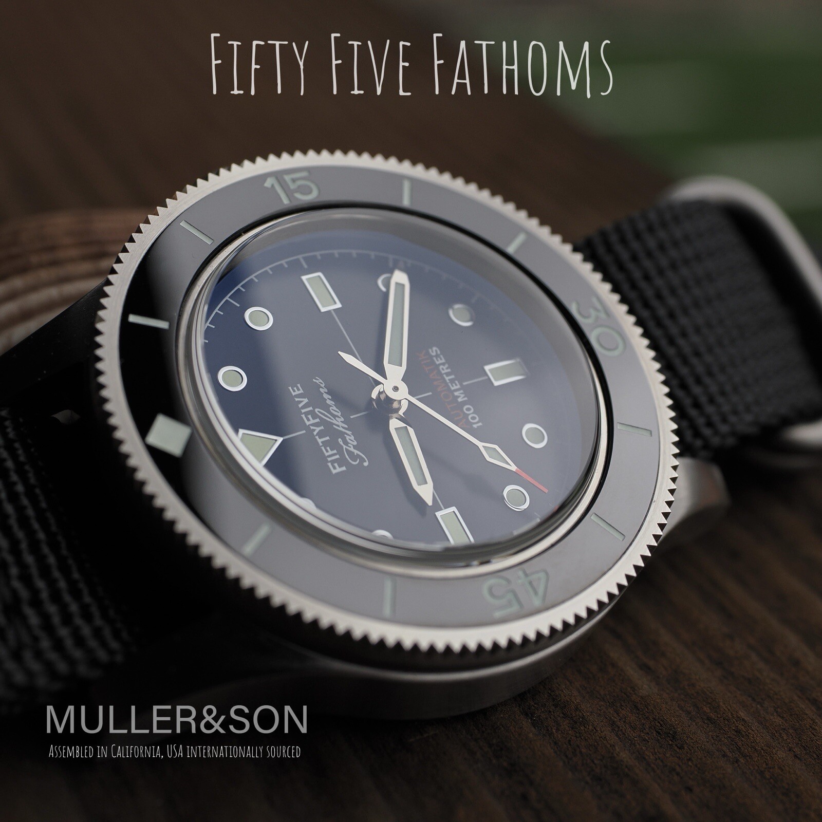 Müller&Son Watch Mod “AL” Fifty Five Fathoms NH35 Sapphire Crystal + Nylon Strap