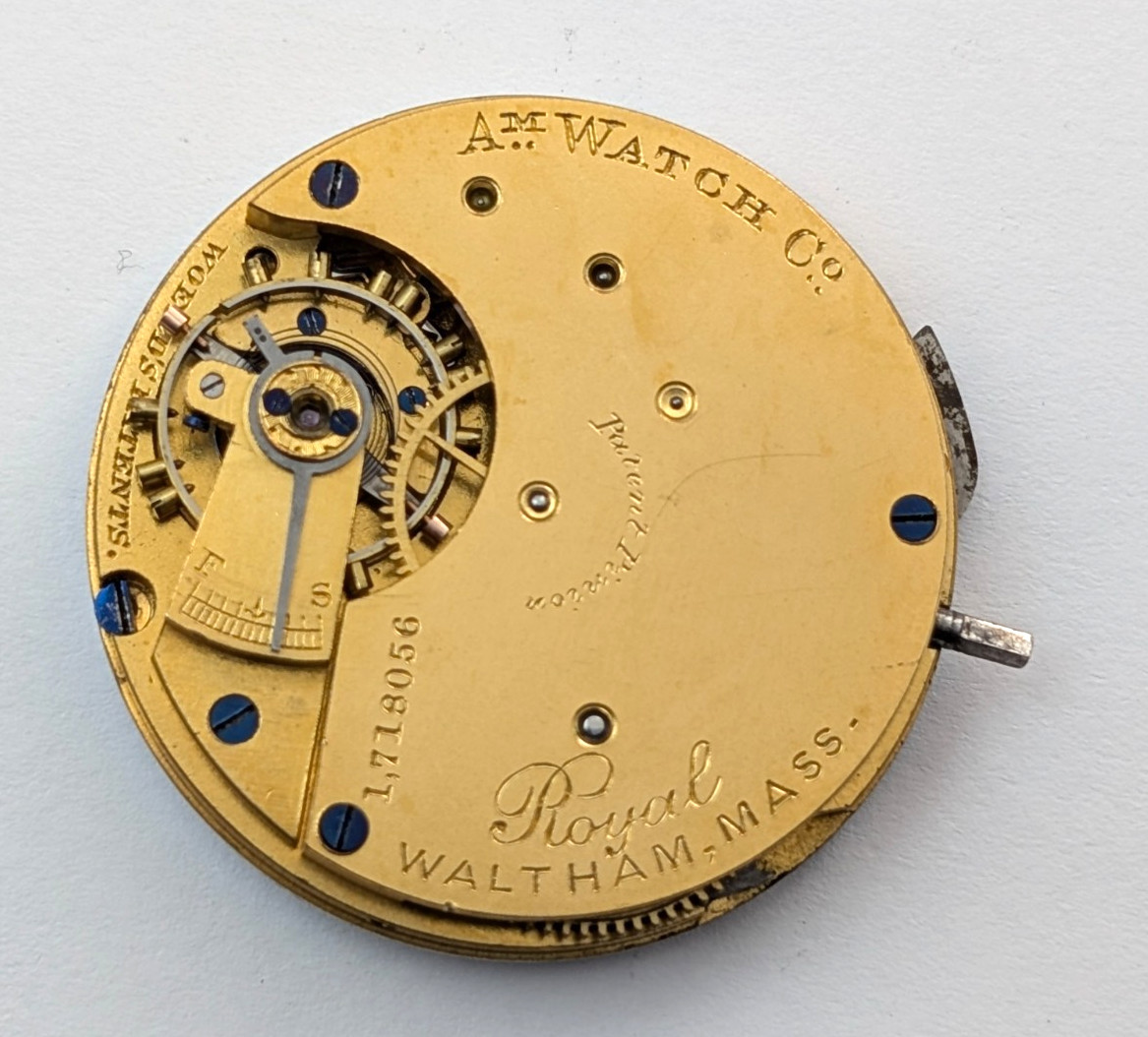 1882 WALTHAM Royal Model 1873 7 Jewels 8s 36mm Antique Pocket Watch PARTS REPAIR