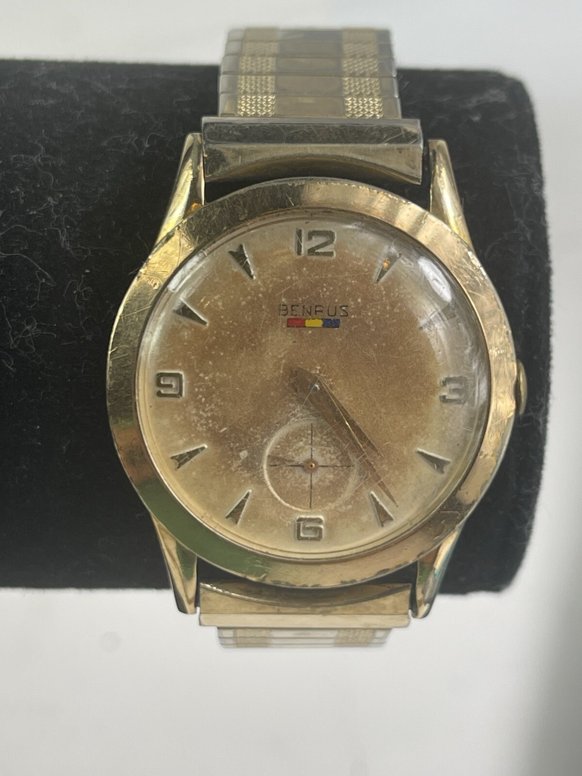 Vtg 1957 Benrus Model DN 21 10kt gp 33.5mm Watch Working W/Inscription