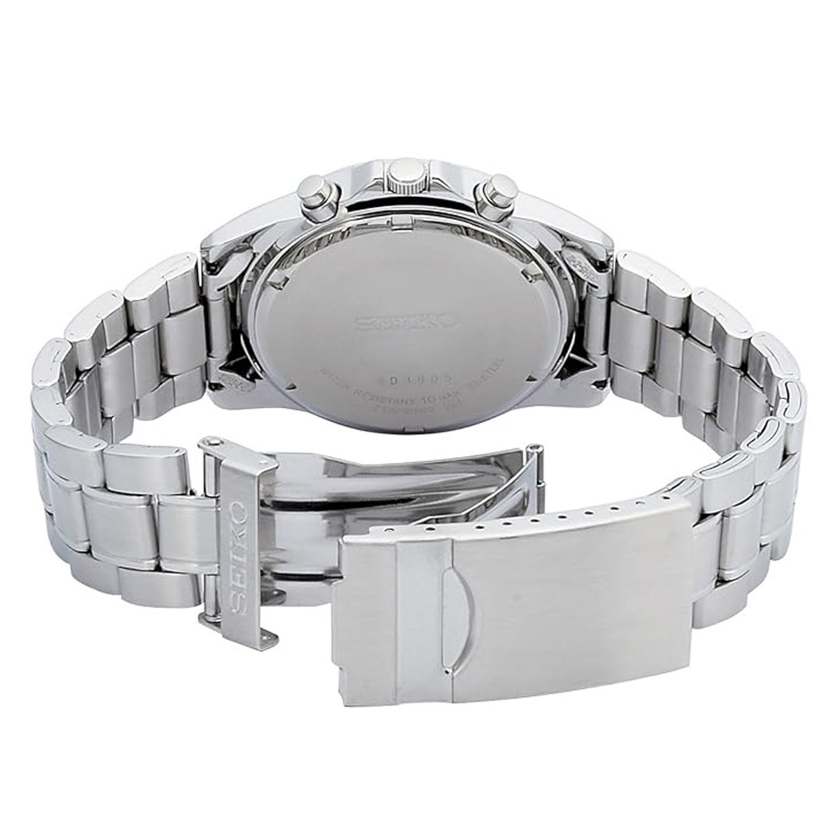 SEIKO Chronograph SND367PC Men’s Watch Black Silver New in Box