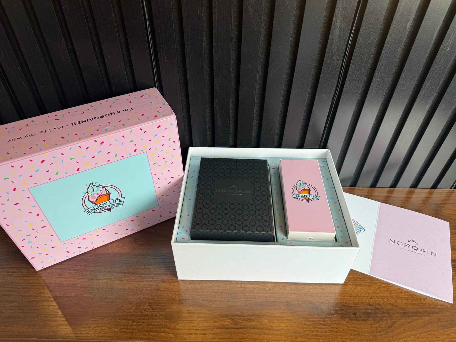 Brand New NORQAIN Freedom Chrono Enjoy Life “Sprinkles” Pink Dial – N2201.19S04.