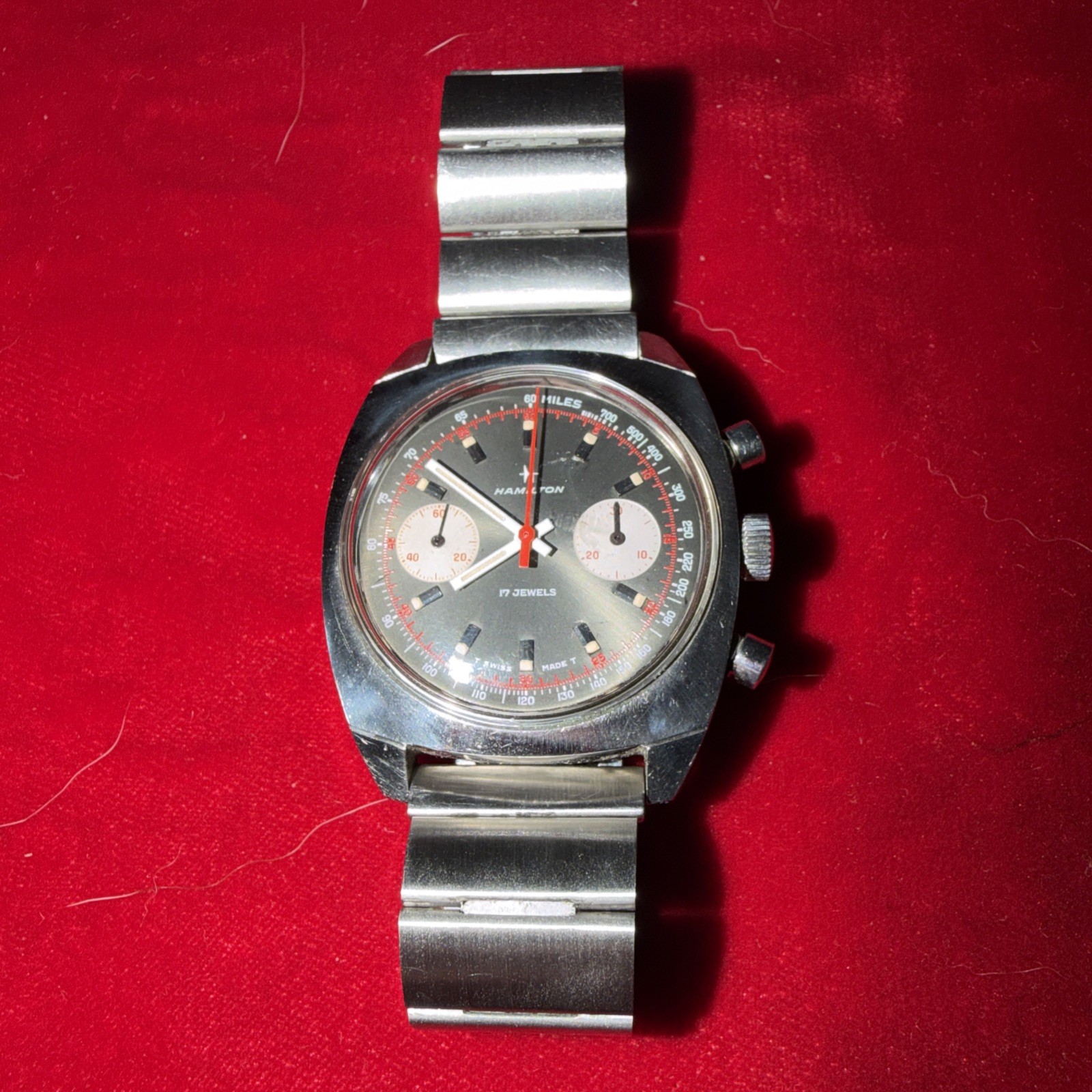 Vintage Hamilton “Big Eye” Chrono-Diver produced in the late 1960s