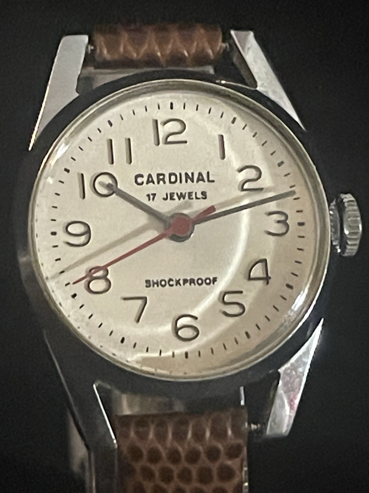 Vintage Cardinal 17 Jewels Shockproof Manual Wind Watch – Mid Century Swiss 25mm