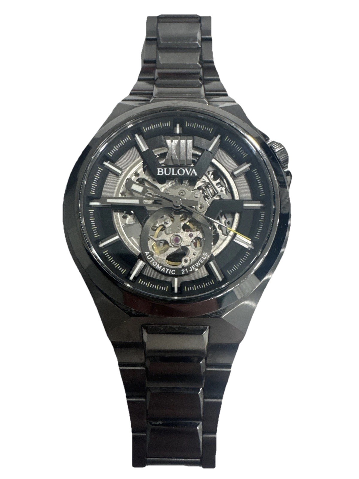 Bulova Automatic Watch with Skeleton Dial 98A179 Style Number.