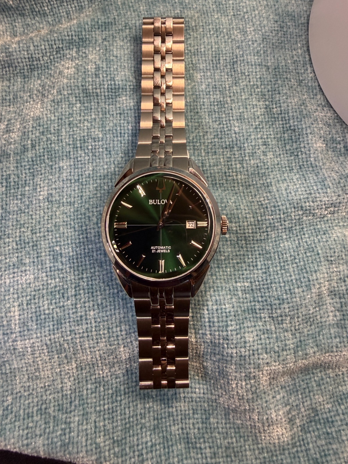 Bulova Sutton Automatic Soleil Emerald Green 96B424 NEW In Box FREE SHIP