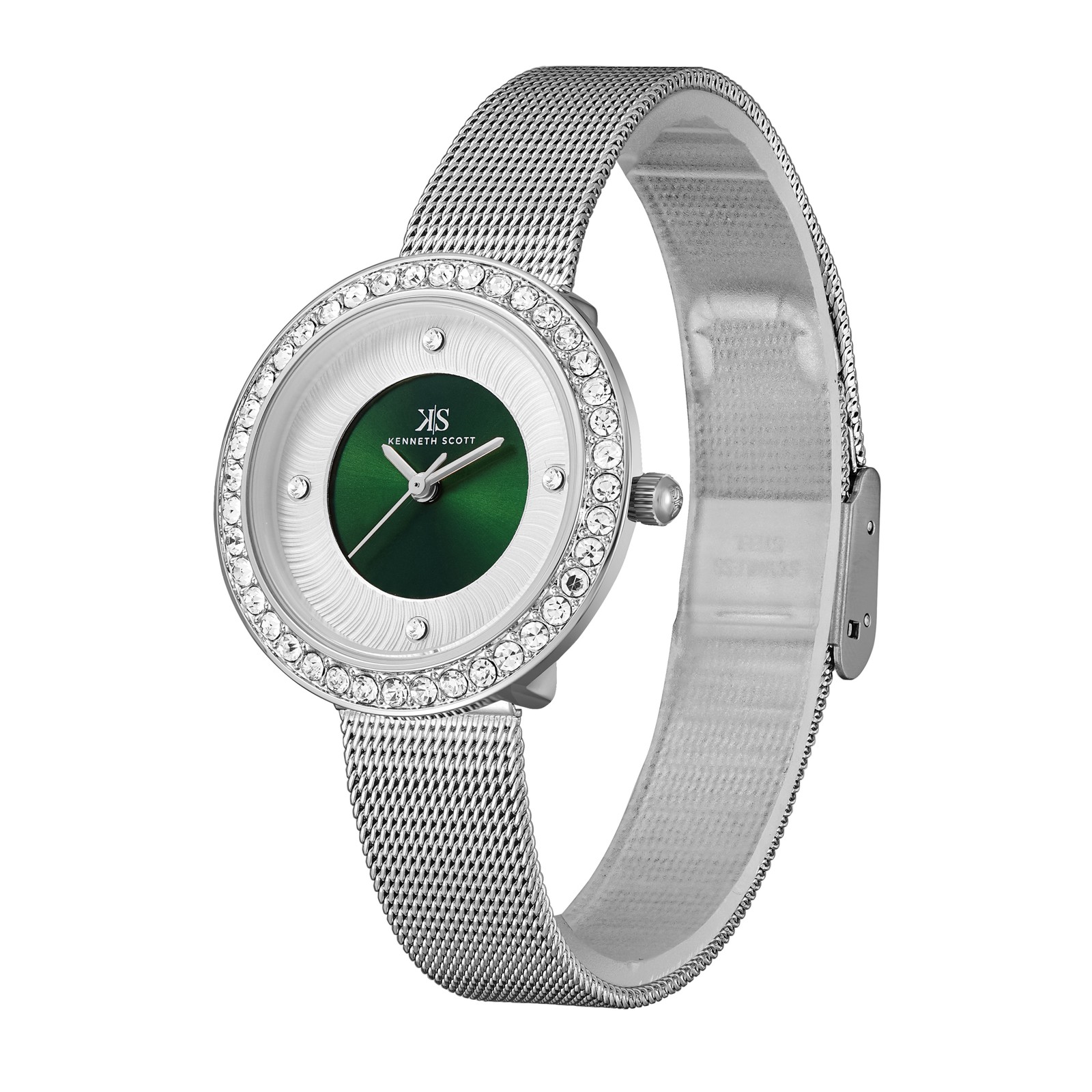 Kenneth Scott Women’s Analog Watch | Green Dial, 32mm, 30 m (3 ATM)