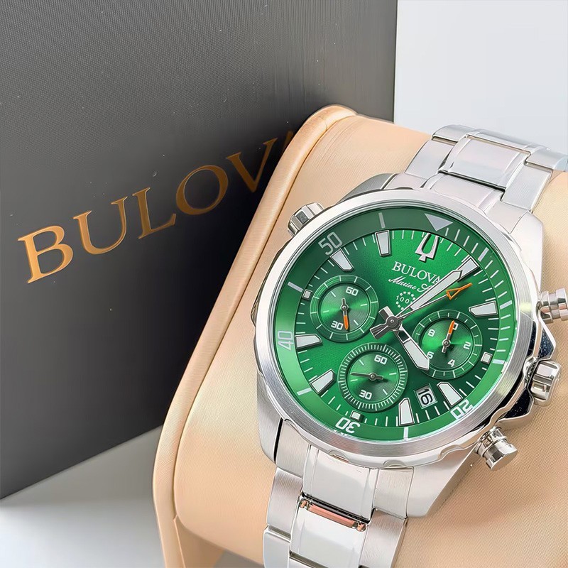 Bulova Marine Star Series B Green Dial Chronograph Men’s Quartz Watch 96B396