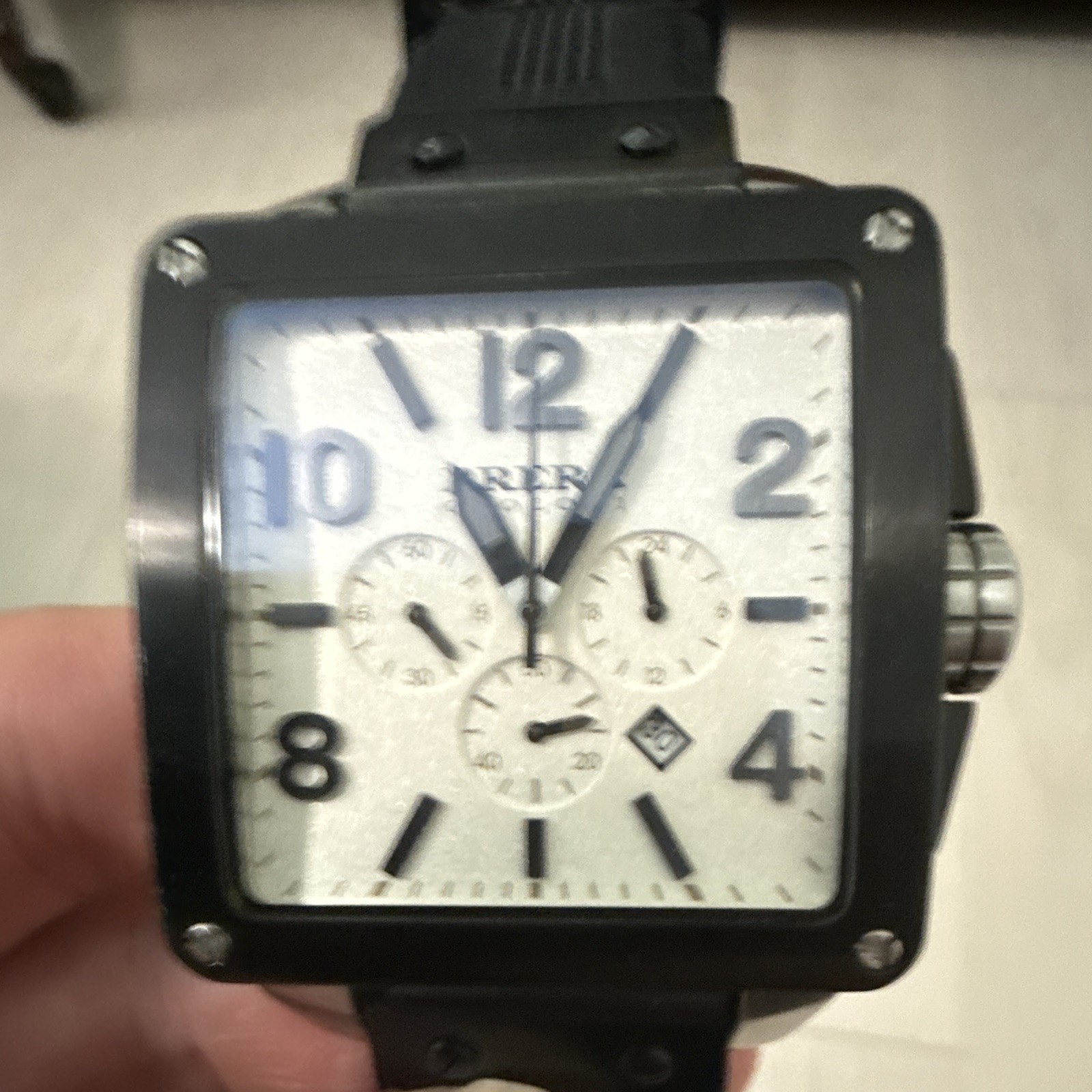 Brera Orologi BR01C3 Chronograph Date Quartz Square 44mm Black Leather