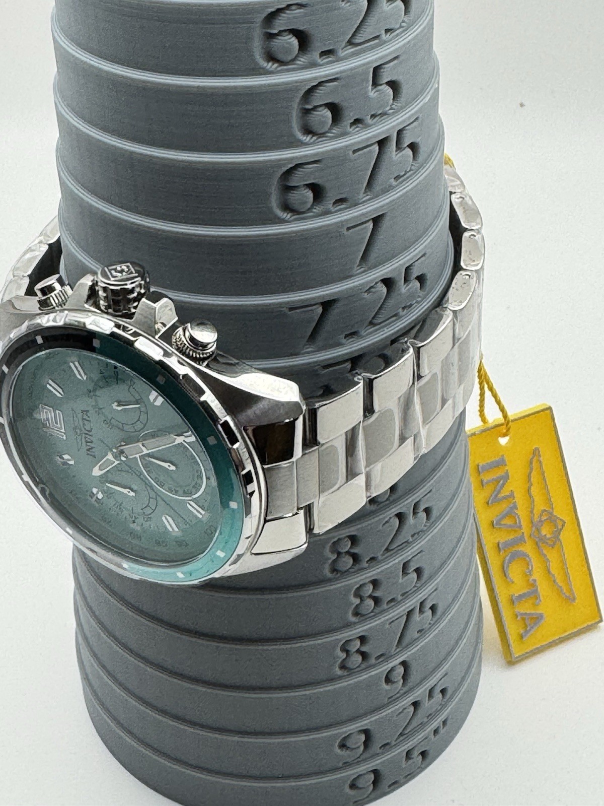 Invicta Speedway Wristwatch Chronograph Turquoise Dial Stainless Steel Bracelet