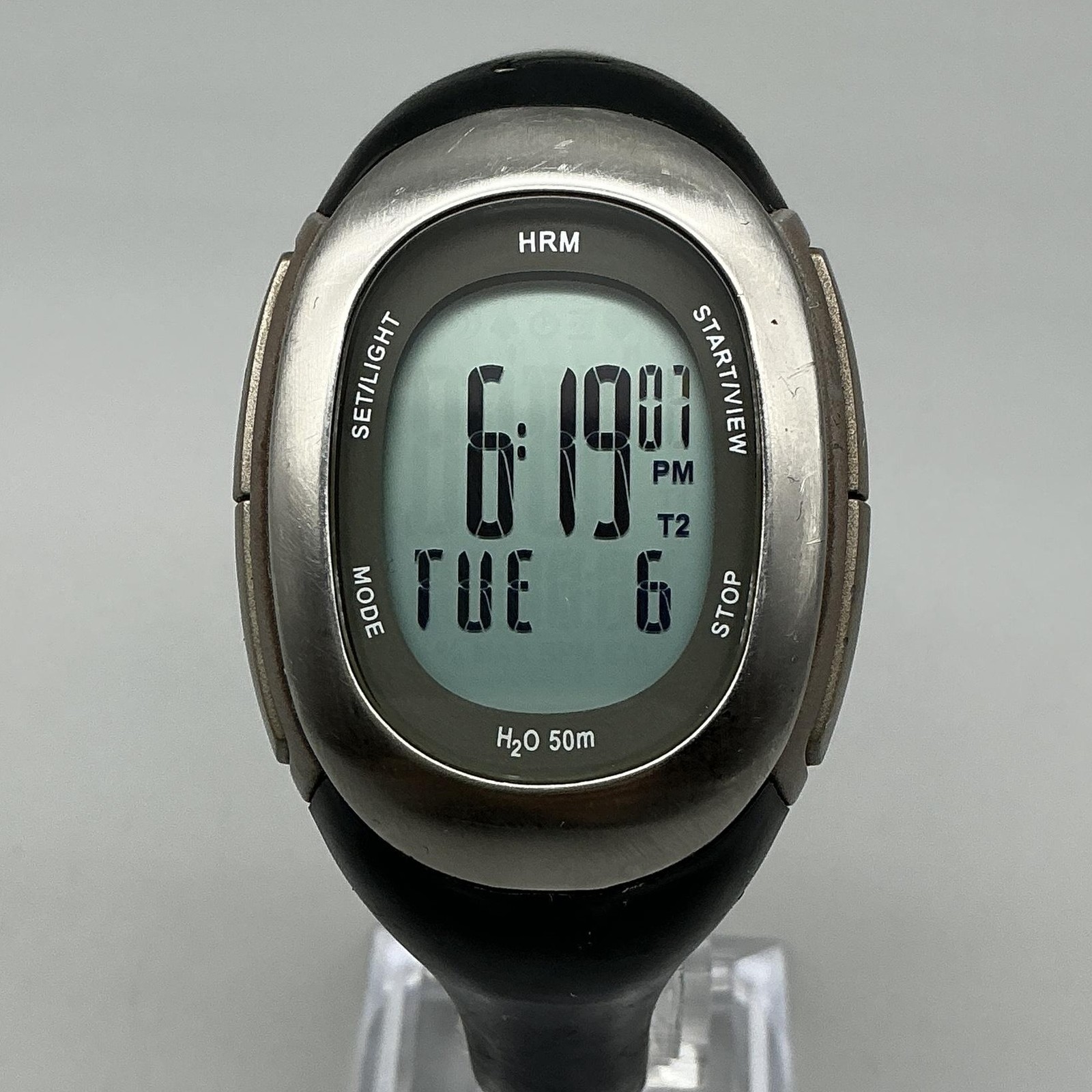 Nike Imara HRM Womens Watch 32mm Digital Black Strap SM7022 BROKEN BAACKLIGHT