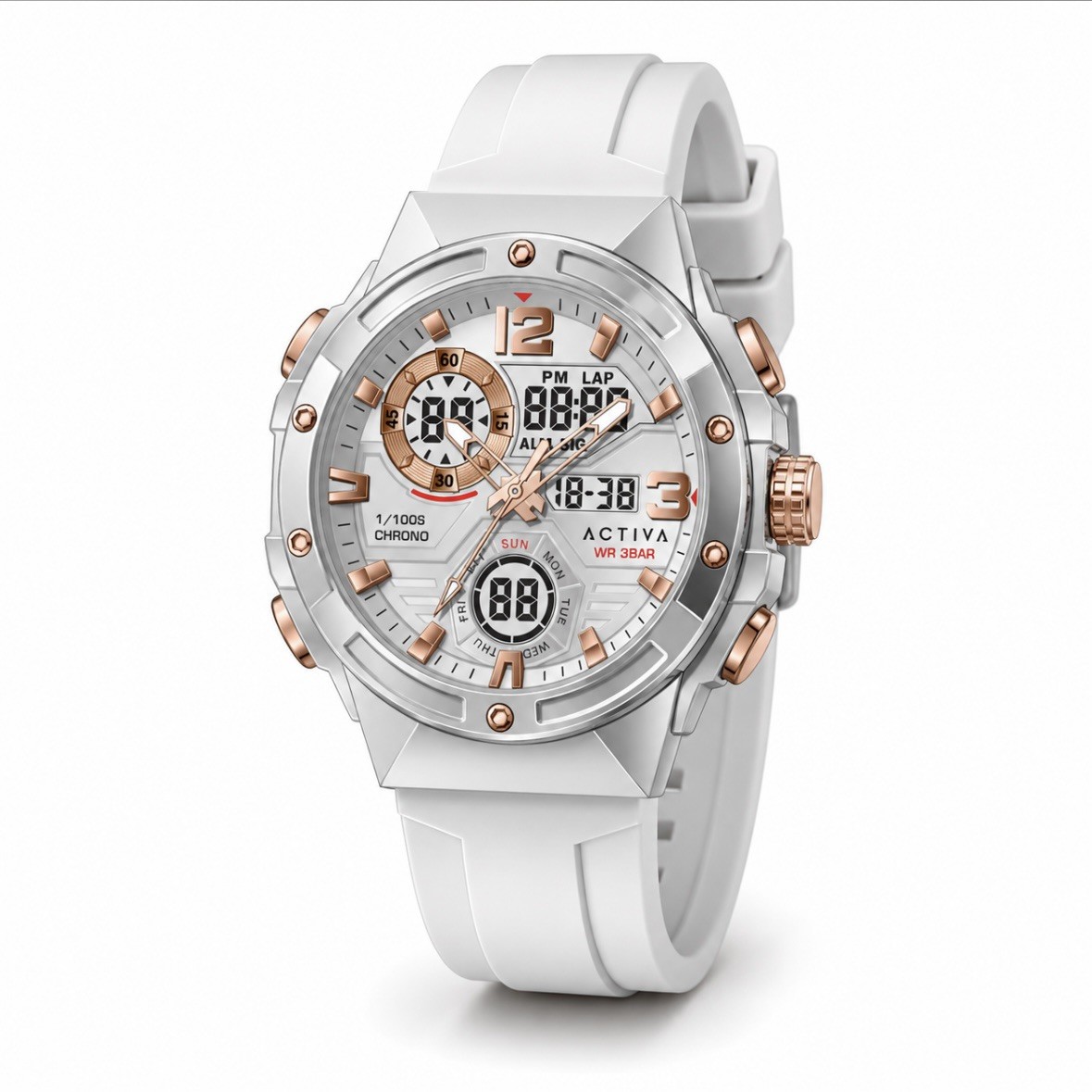 ACW8118-002 – Activa X Invicta Digital Men’s Watch – 51mm, White