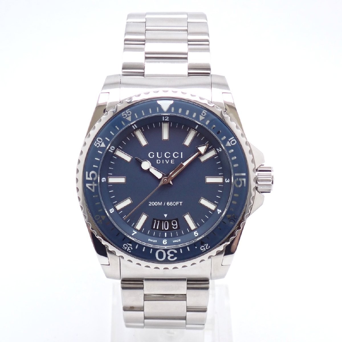 [B1Y] Gucci DIVE 136.2 Quartz YA136203 Men’s Navy Blue Watch [w4s]