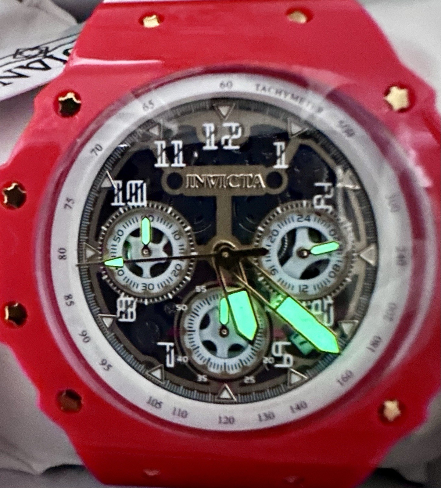 Invicta Racing Vaulthan Men’s Watch-44mm Red- White Band 🔥