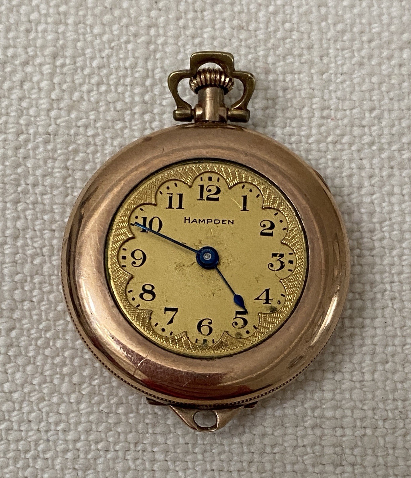 Antique Molly Stark Hampden Pendant Watch Rose Gold Filled Deuco Case