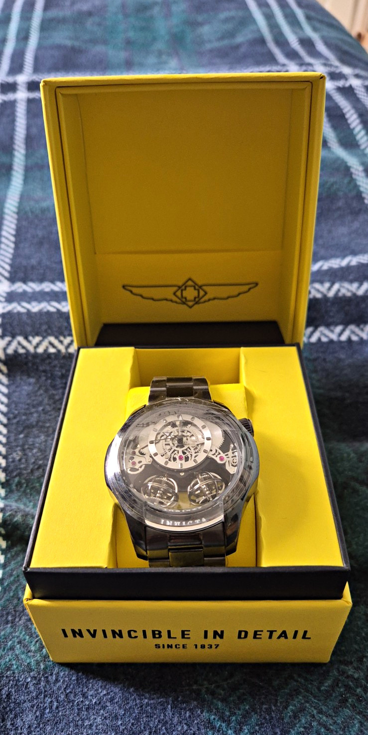 Invicta Specialty 05078 Mens Automatic Skeleton Black Bracelet 50mm 3ATM