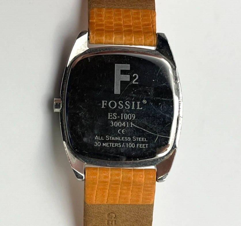 FOSSIL MOP Womens HI SPARKLE Watch SQUARE Tan LEATHER BAND ES 1009 New Batt READ