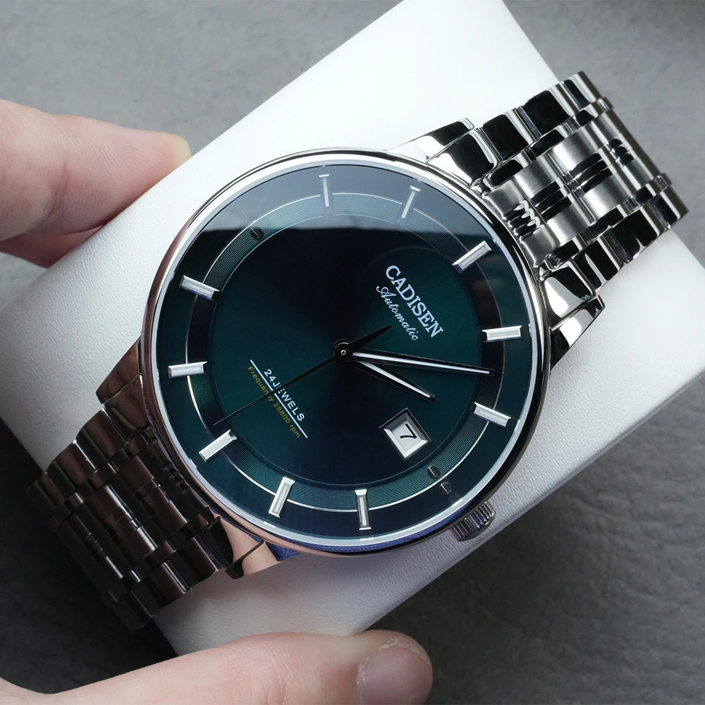 CADISEN Ultra-thin Mechanical Wriswatch Japan MIYOTA 9015 Sapphire Crystal