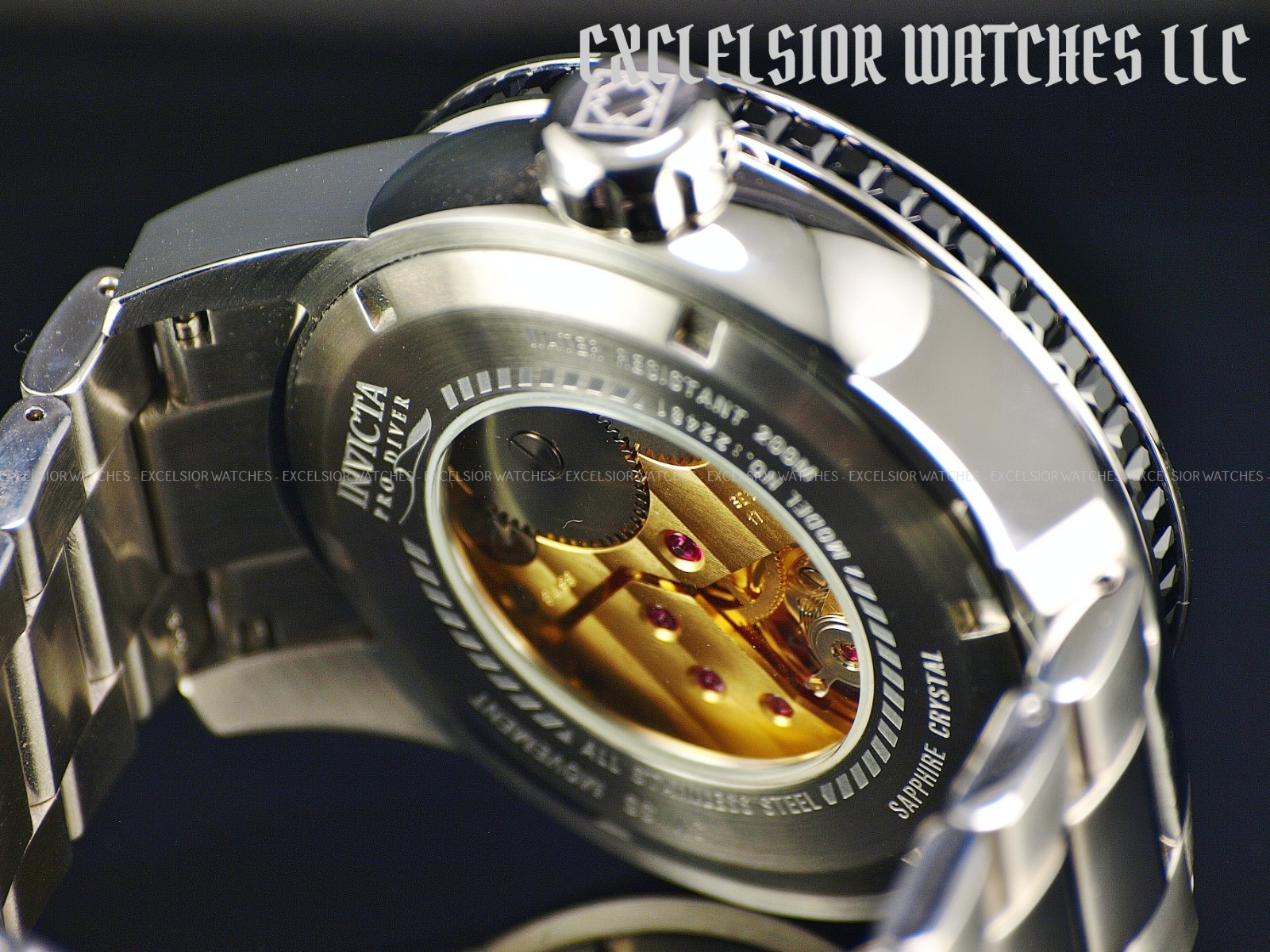 Invicta 52mm Men Mako Pro Diver Swiss Unitas 6497 Spinel Gemstone Sapphire Watch