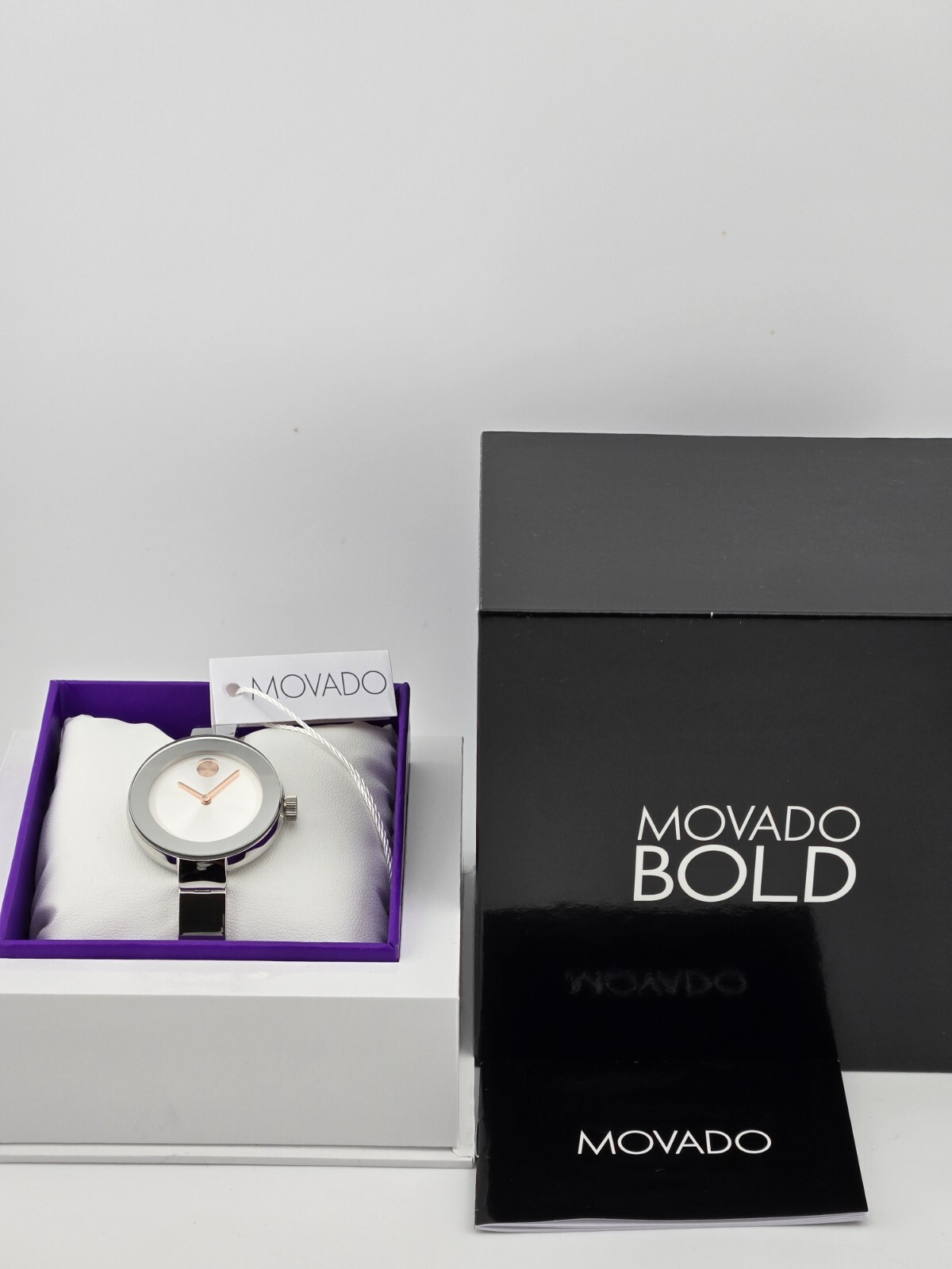 $495 MSRP | Movado Bold Silver Dial Stainless Steel Women’s Watch – 3600194