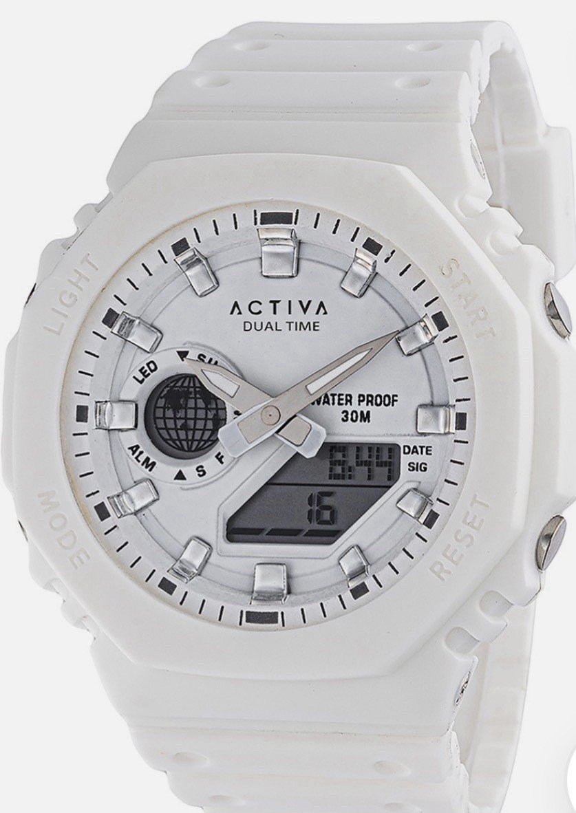 Invicta Activa Sonar ACW423-001 White Sport Watch Dual Time 45.5mm New with Box