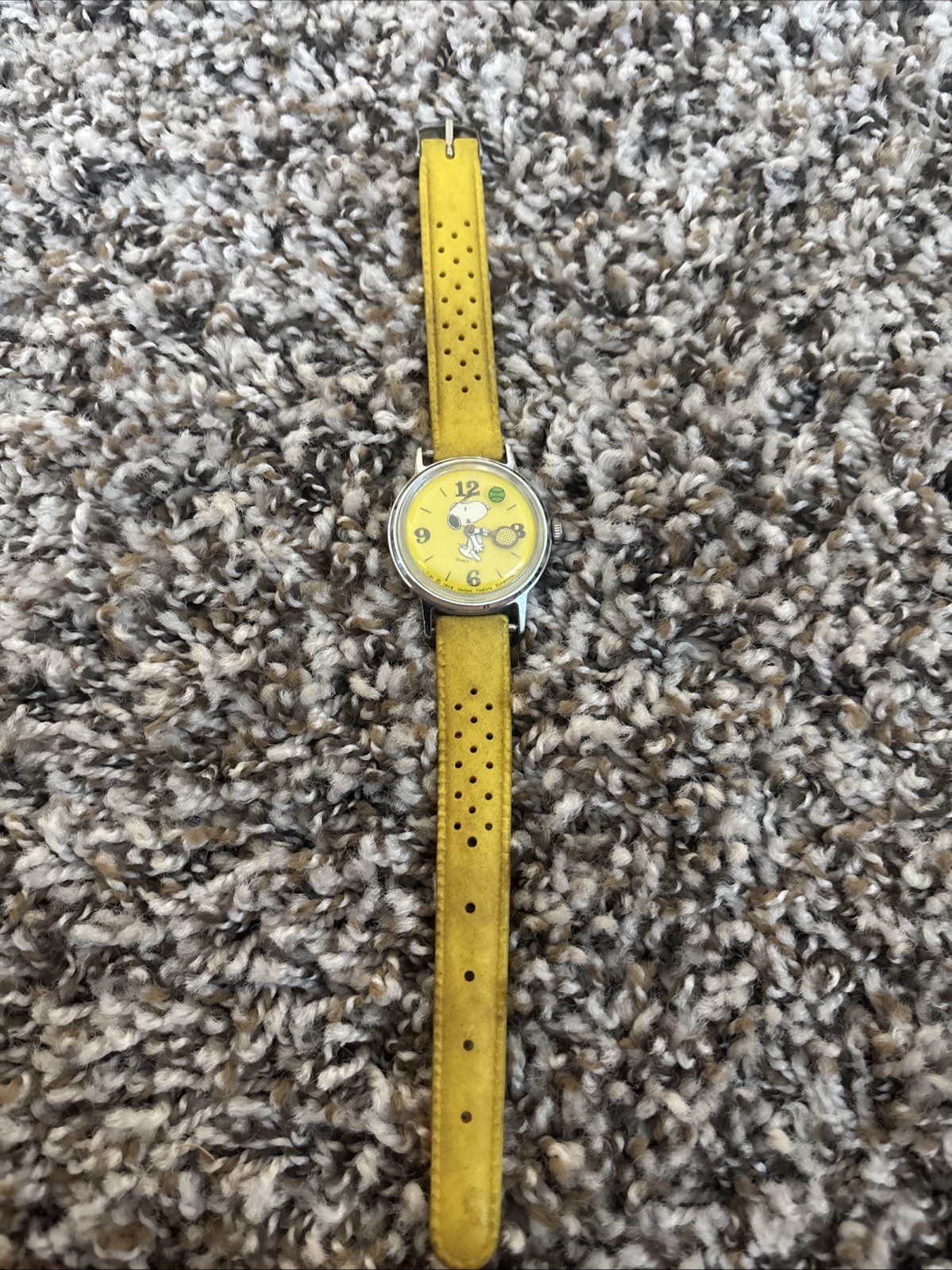 1958 Snoopy Tennis Ball Yellow Wristwatch- Vintage ( Check Description) working