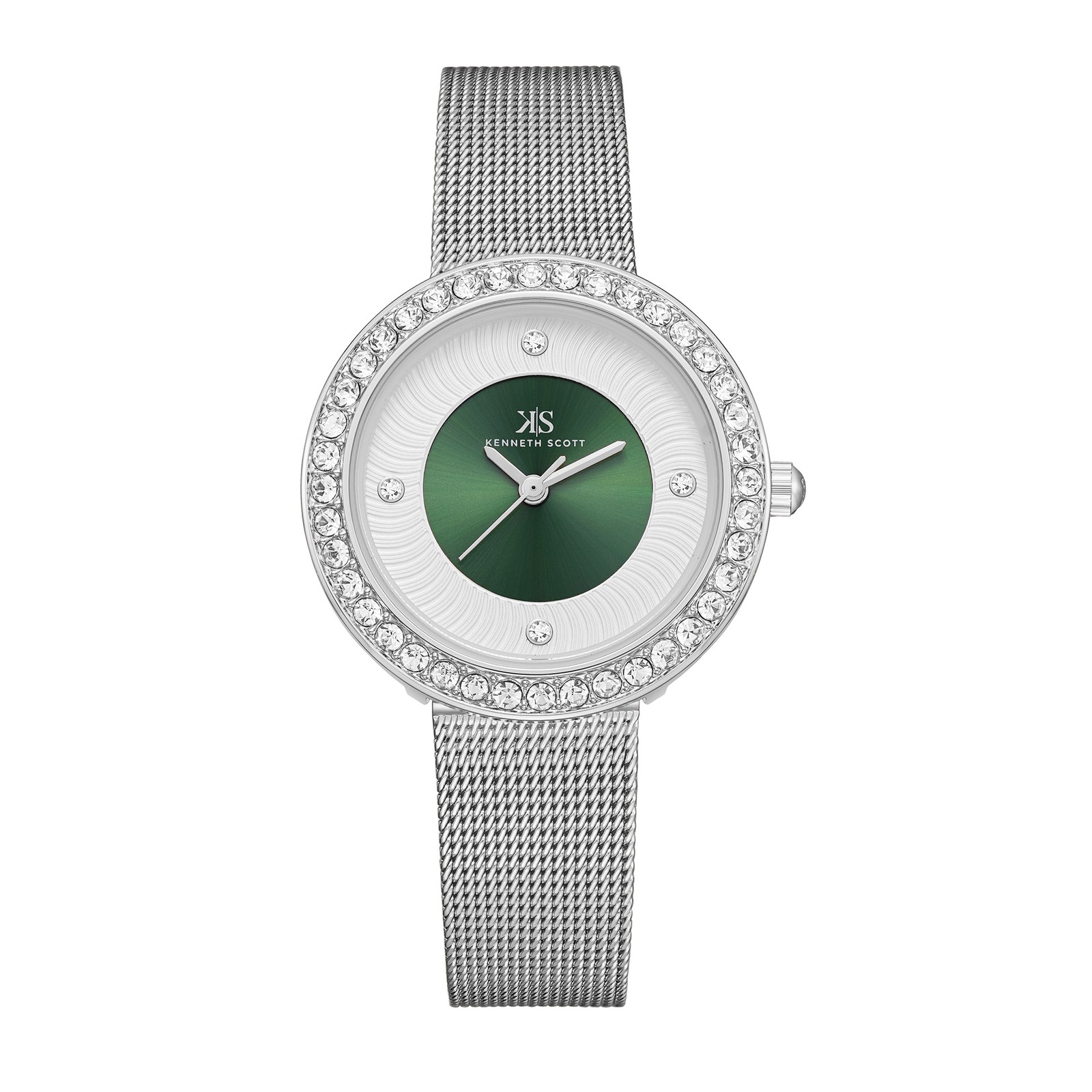 Kenneth Scott Women’s Analog Watch | Green Dial, 32mm, 30 m (3 ATM)