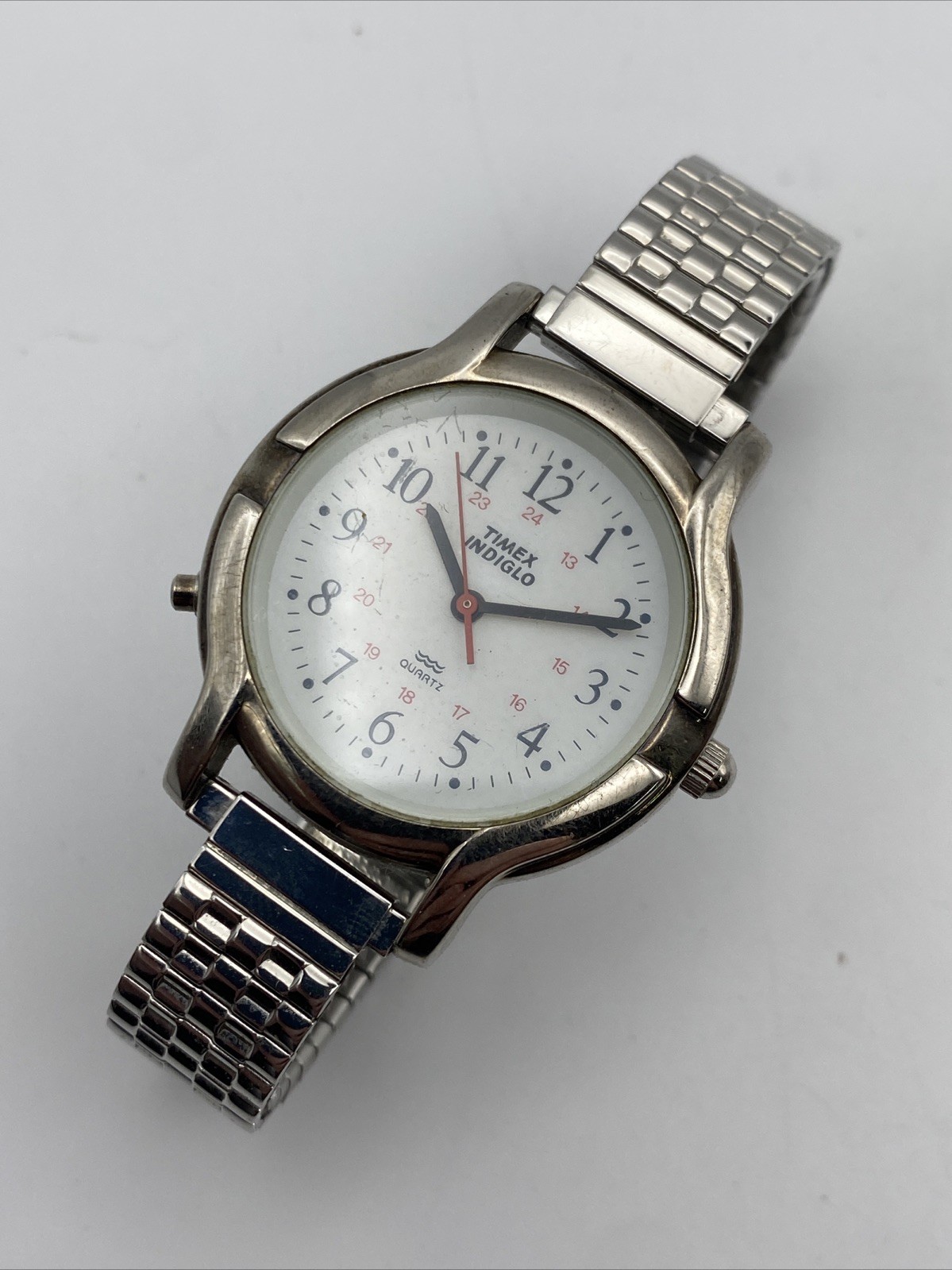 Timex Easy Reader Women Dress Indiglo Silver Expansion Quartz Watch New Battery
