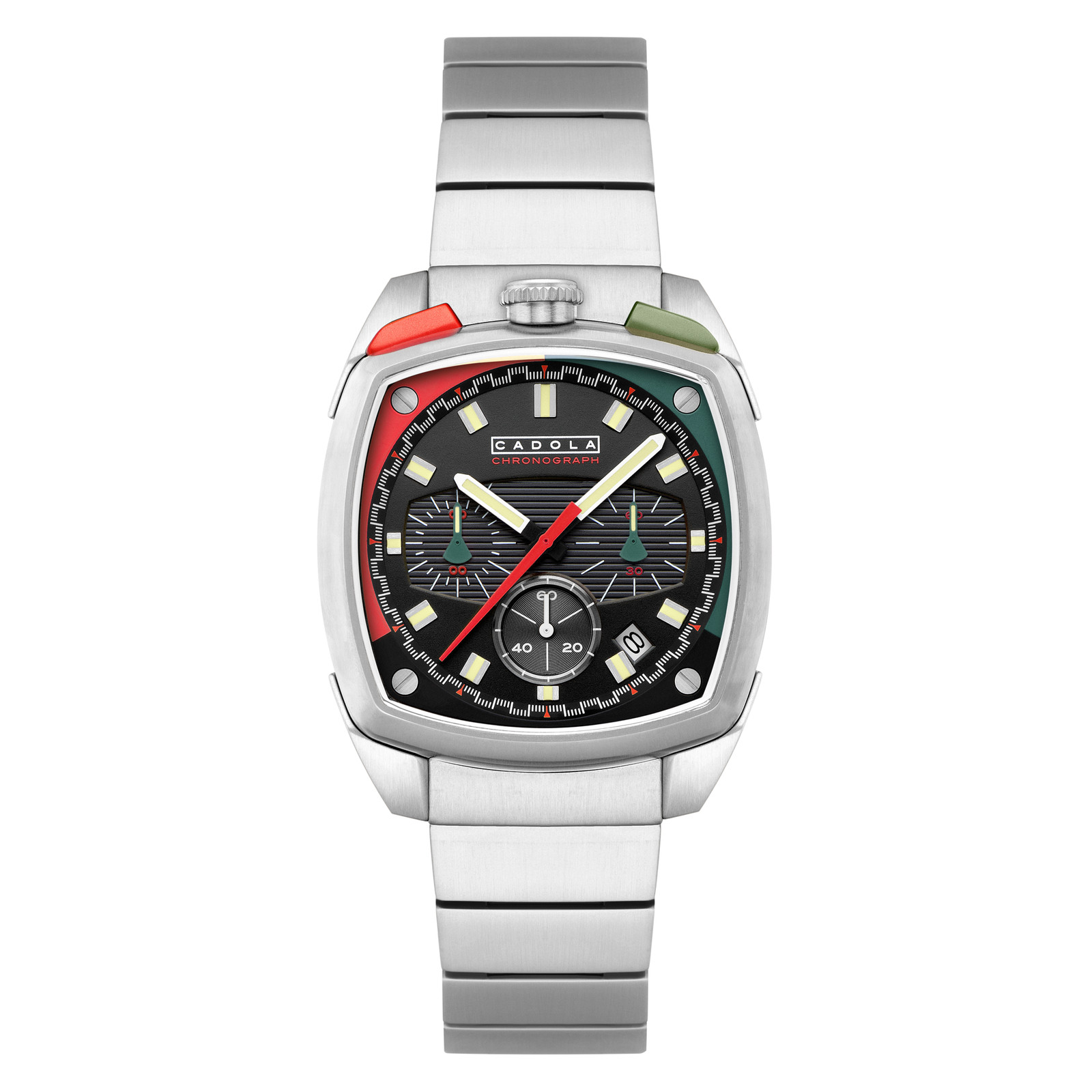 Taurus Chronograph Red & Green / Stainless Steel | Black Dial Wristwatch CD-1060