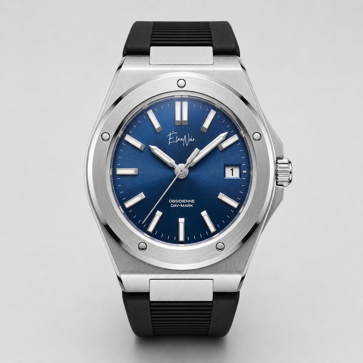 Élan Noir Obsidienne Day-Mark Automatic Watch Navy Dial Sapphire Steel 41mm