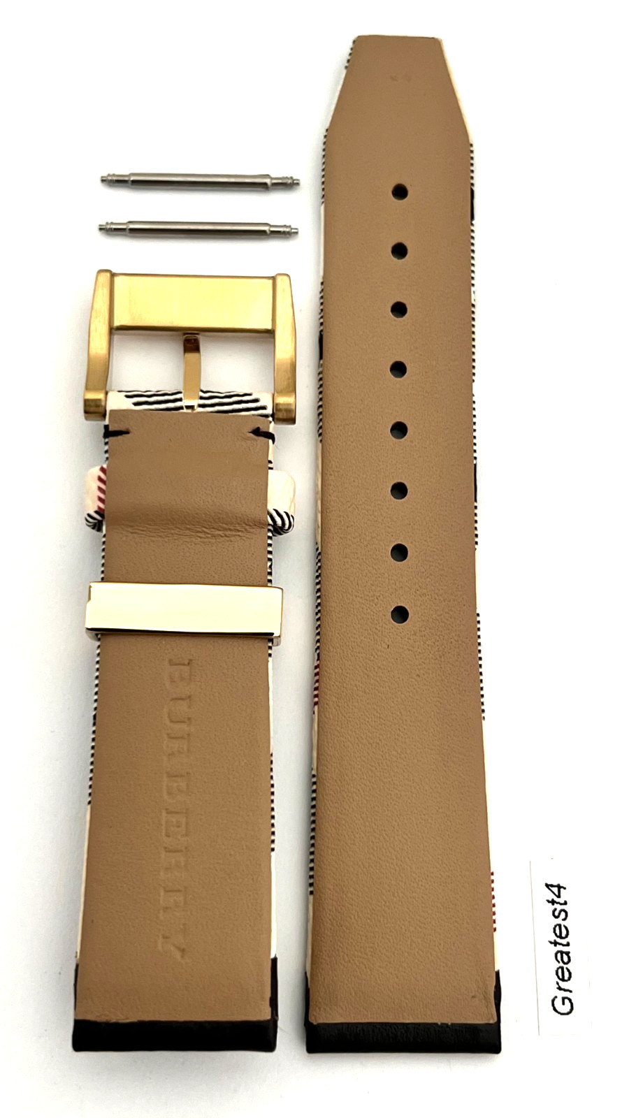 Brand New Burberry Replacement Strap for BU9032 Multi-Colored with Buckle 20 mm