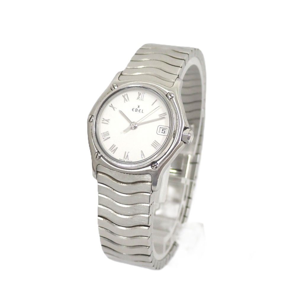 NA35061 Ebel Wristwatch Classic Wave 9087121 Quartz Date SS White Dial Ladies EB