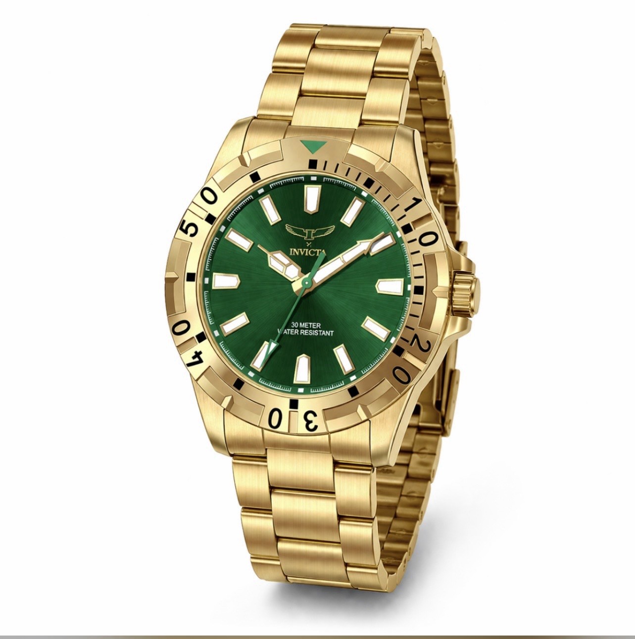 NEW Invicta Specialty I by Invicta Men’s Watch – 42mm, Gold & green (69034)