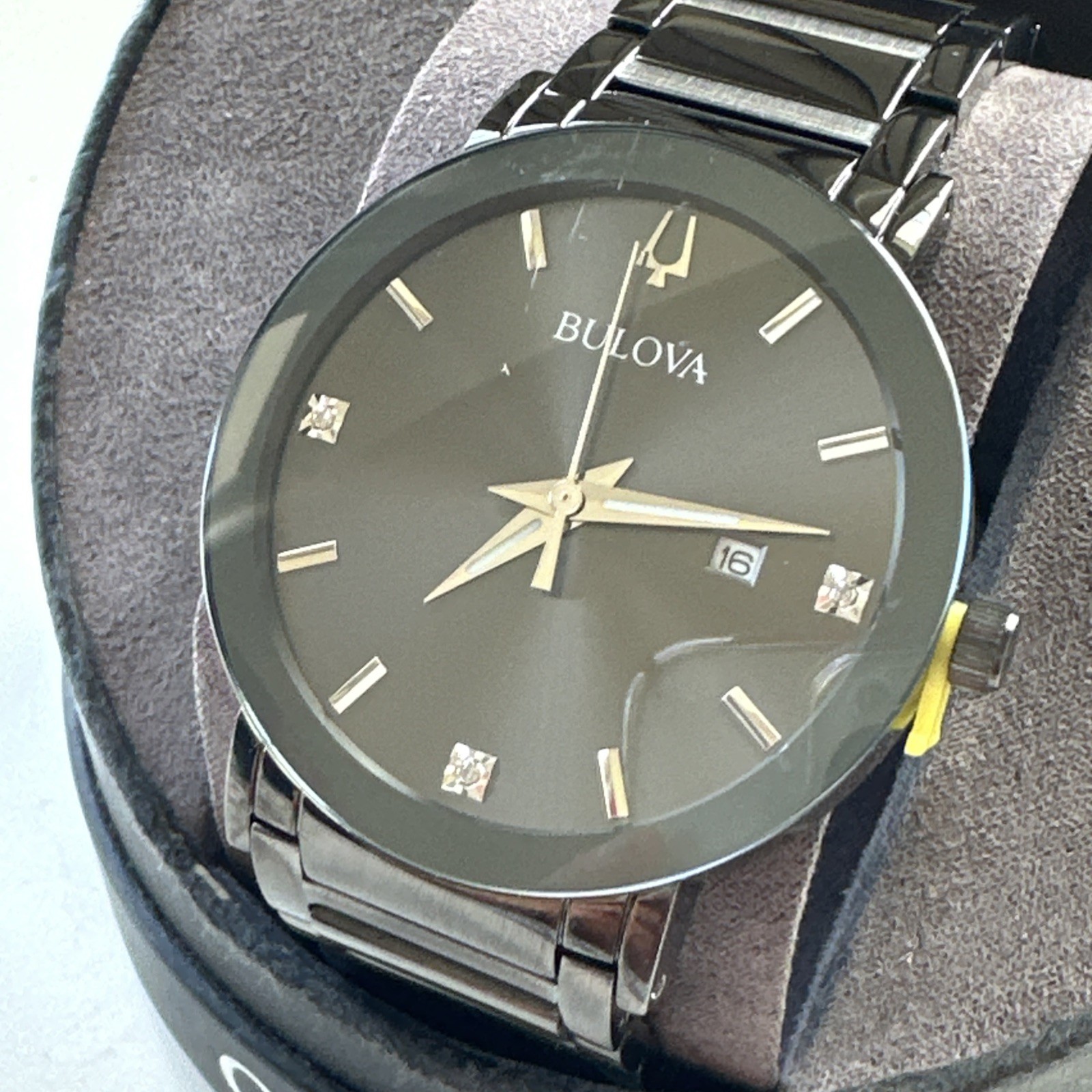 Bulova Millennia Men’s Quartz Diamond Accent Calendar Watch 42mm 98D158