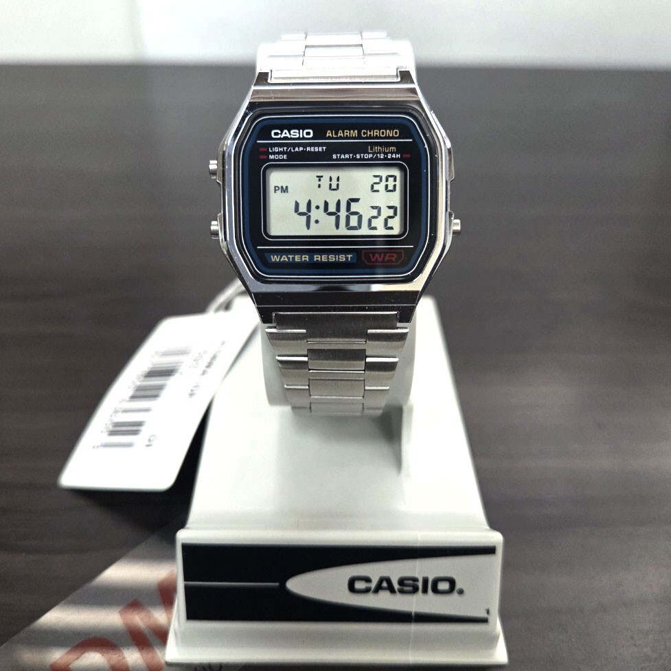 CASIO sports digital watch A-158WA-1UWDF Unisex SILVER Original New