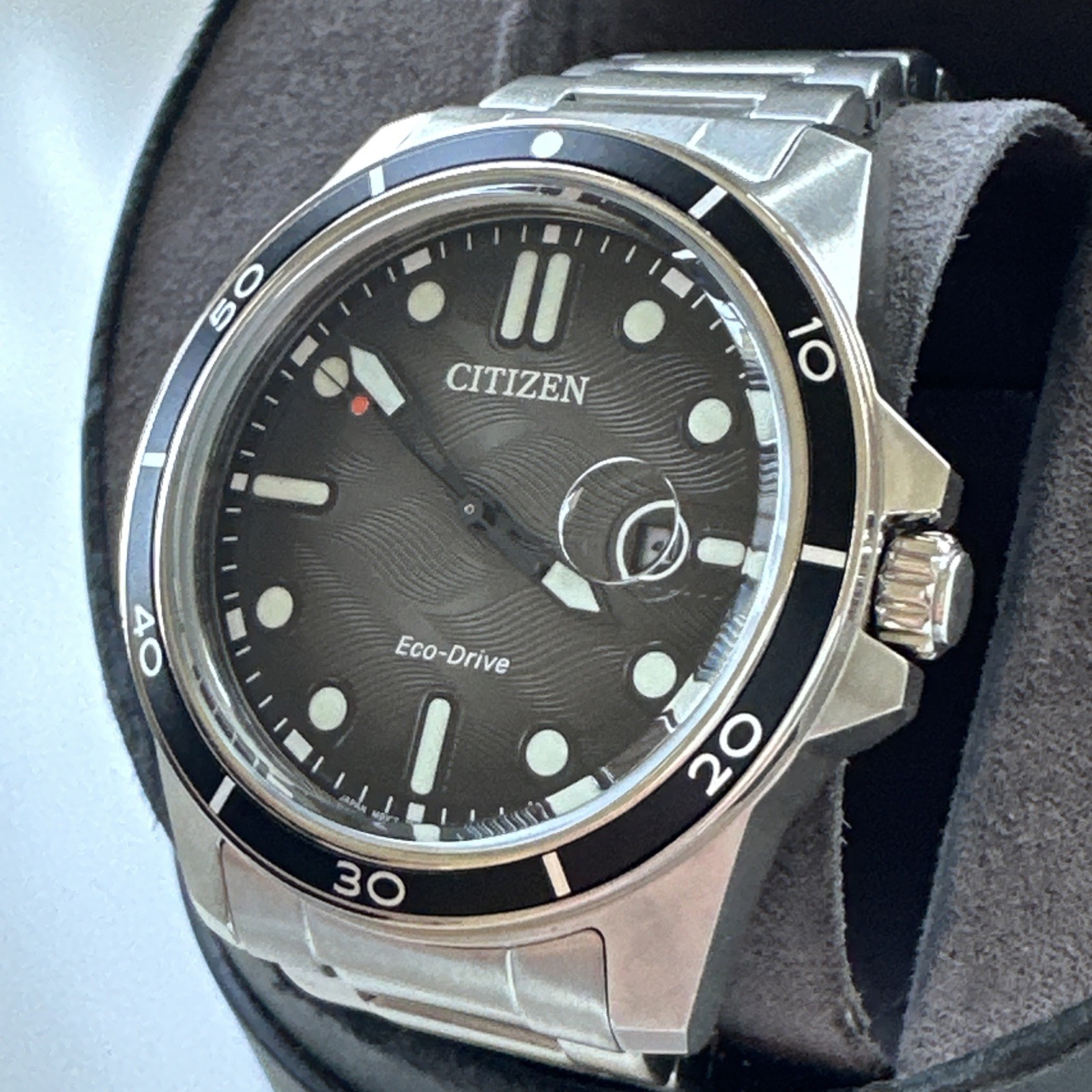 CITIZEN Men Analog Eco-Drive Casual Watch Classic Dress Black Dial Waterproof
