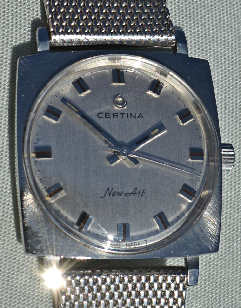 Certina New Art Extra Flat Steel Rare Monobloc Case Excellent Condition
