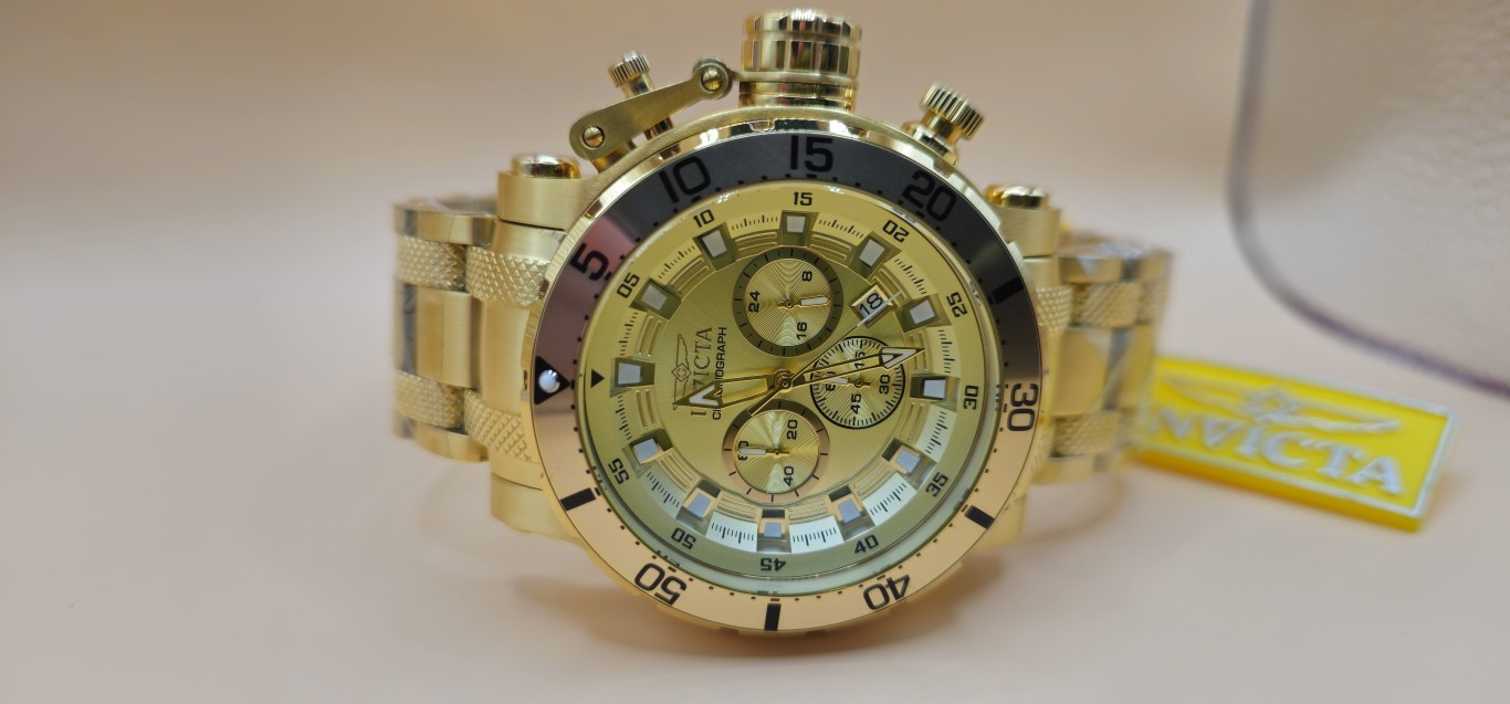 Invicta Coalition Forces Night Hawk Men’s 52mm Triple Gold Chrono Watch (49226)