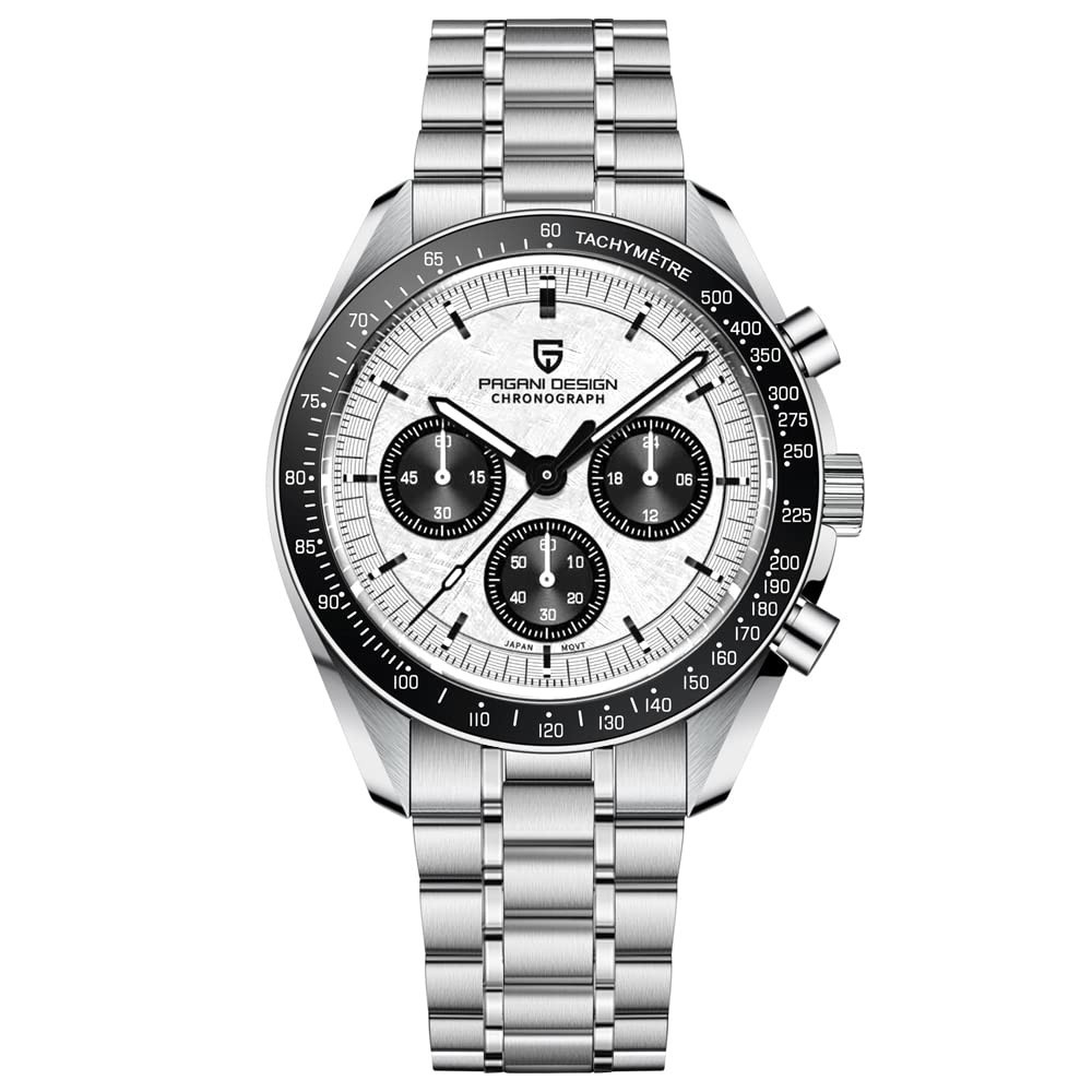 Men’s Waterproof Analog Chronograph Watch | VK63 Quartz Stainless Steel Sport Wa