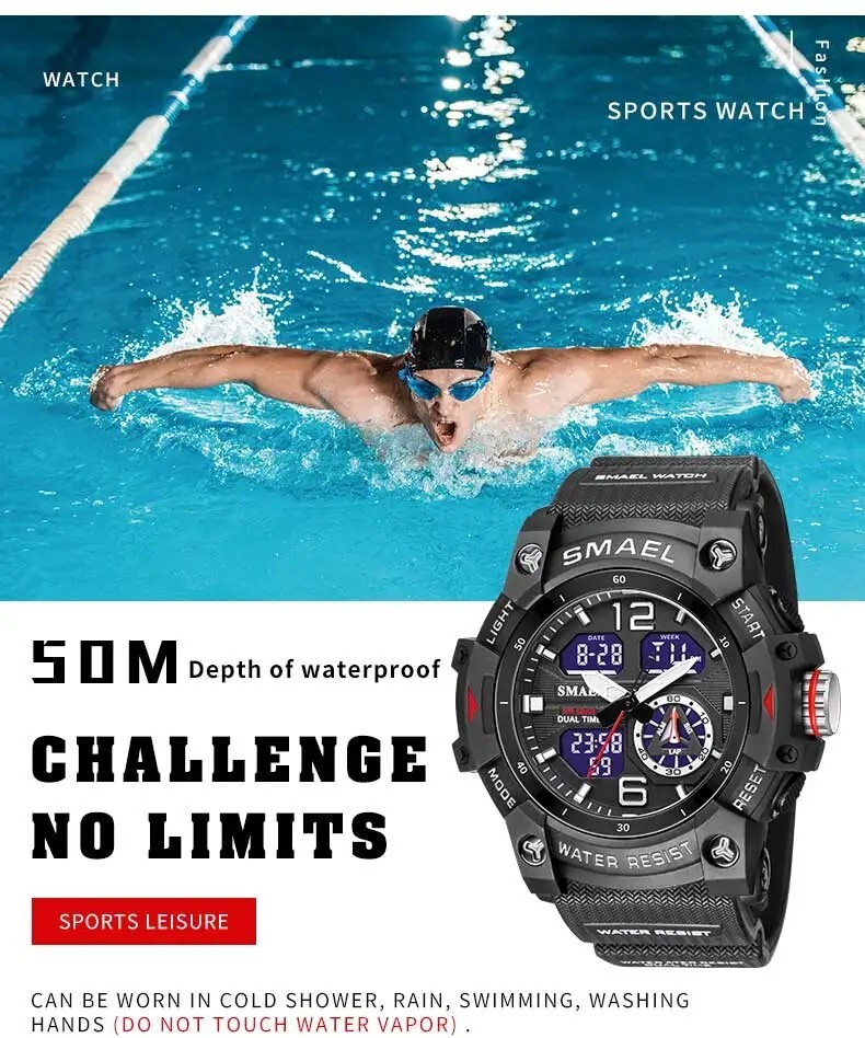 Military Tactical Waterproof Digital Sports Watch LED Backlight TAC Wristwatch