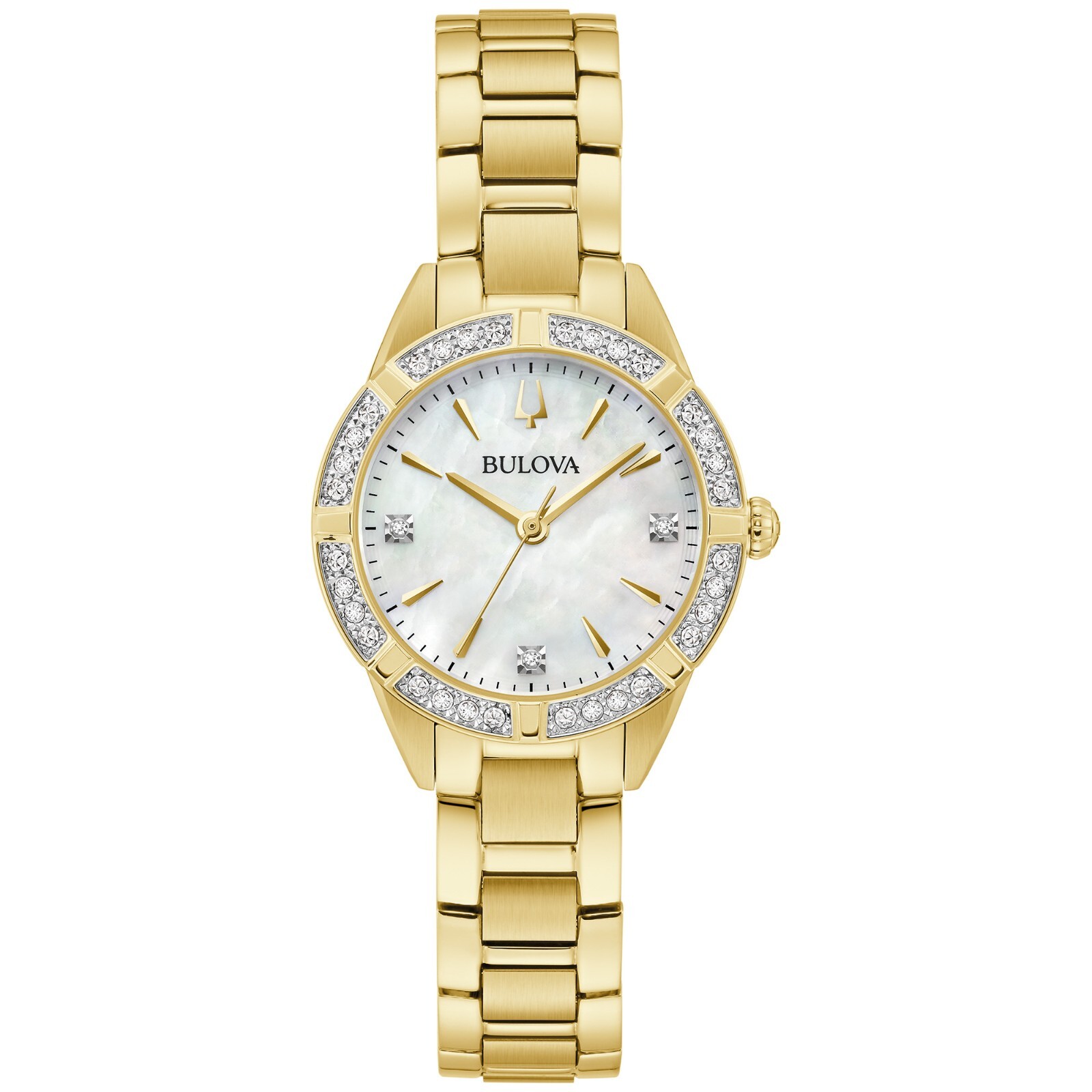 Bulova Women’s Diamond Accent Sutton Quartz Gold Tone Watch 28MM 98R297