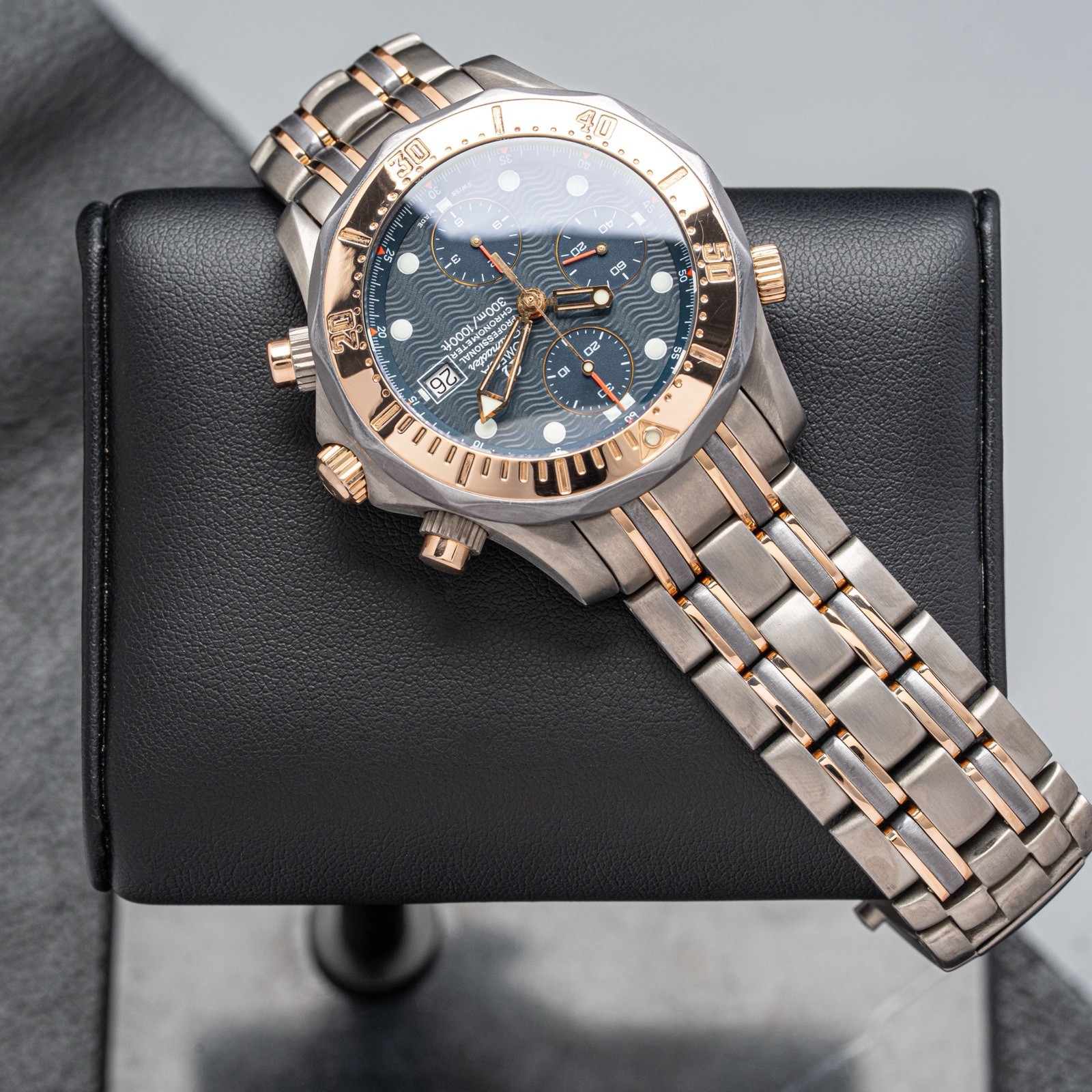 Omega Seamaster Chronograph Chronometer 2297.80 41.5mm Two Tone Titanium Blue