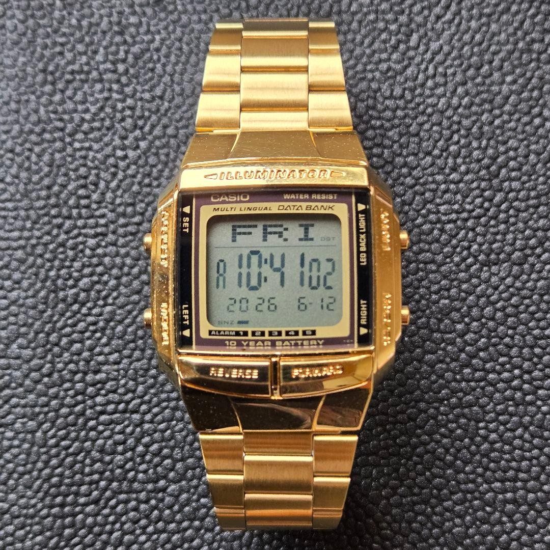 CASIO DATA BANK DB-380 Gold Digital Watch