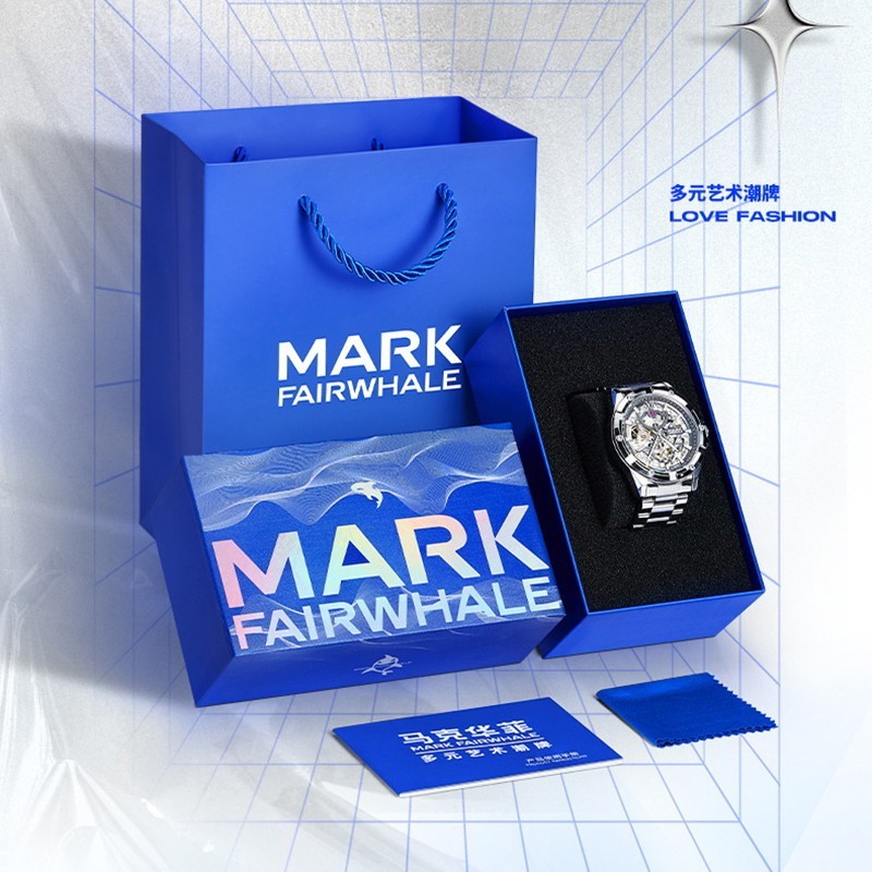 MARK FAIRWHALE Men’s Calendar Chronograph Luminous Moon Phase Quartz Watch Gift