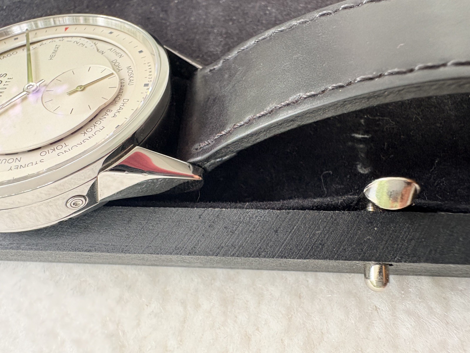 Nomos Glashutte Zurich Edition World Time 805 Galvanized Silvery-White 40mm