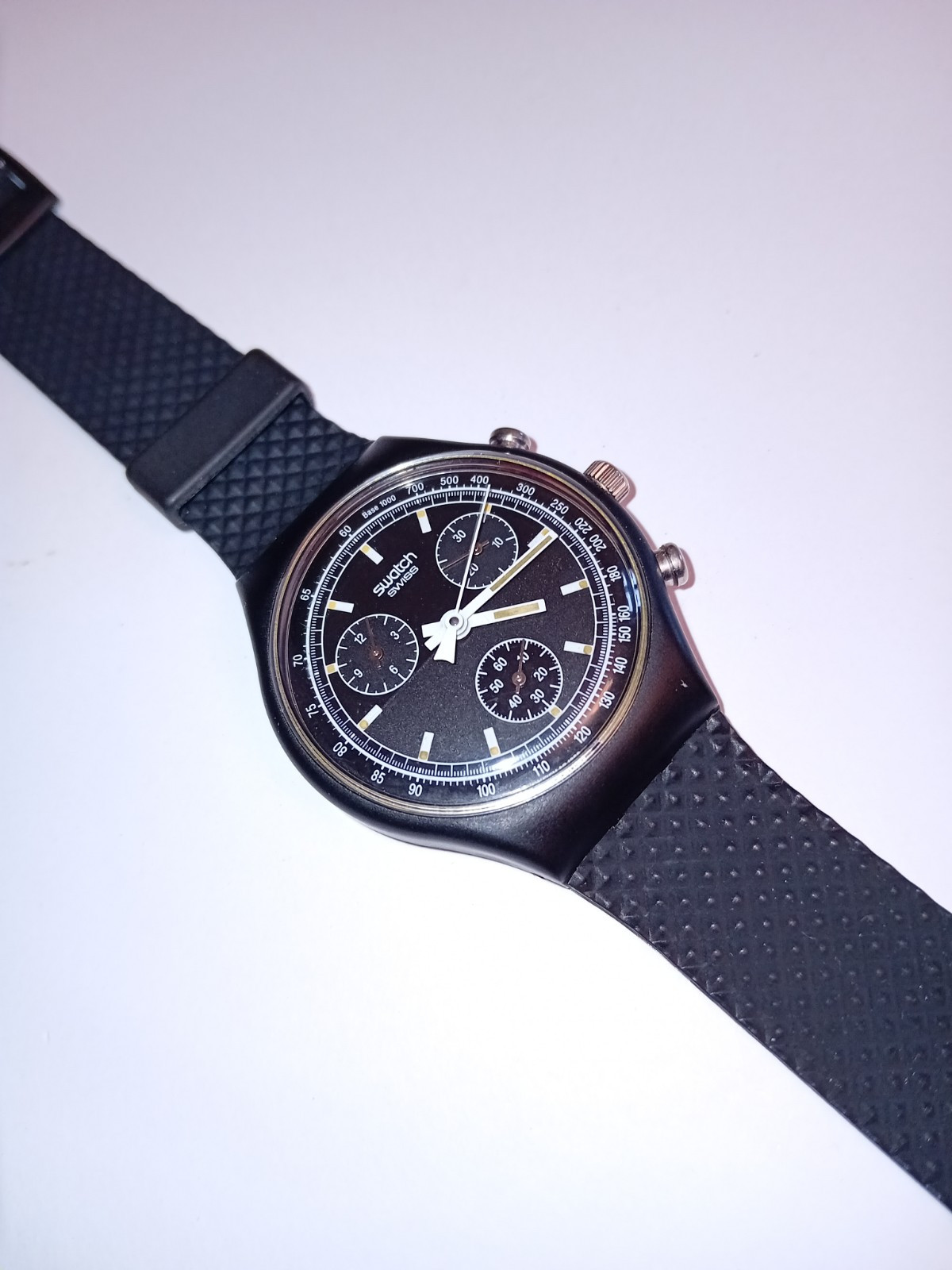 Swatch Chrono Black Friday VARIANT SCB100 1990 Vintage Wrist Watch NOS