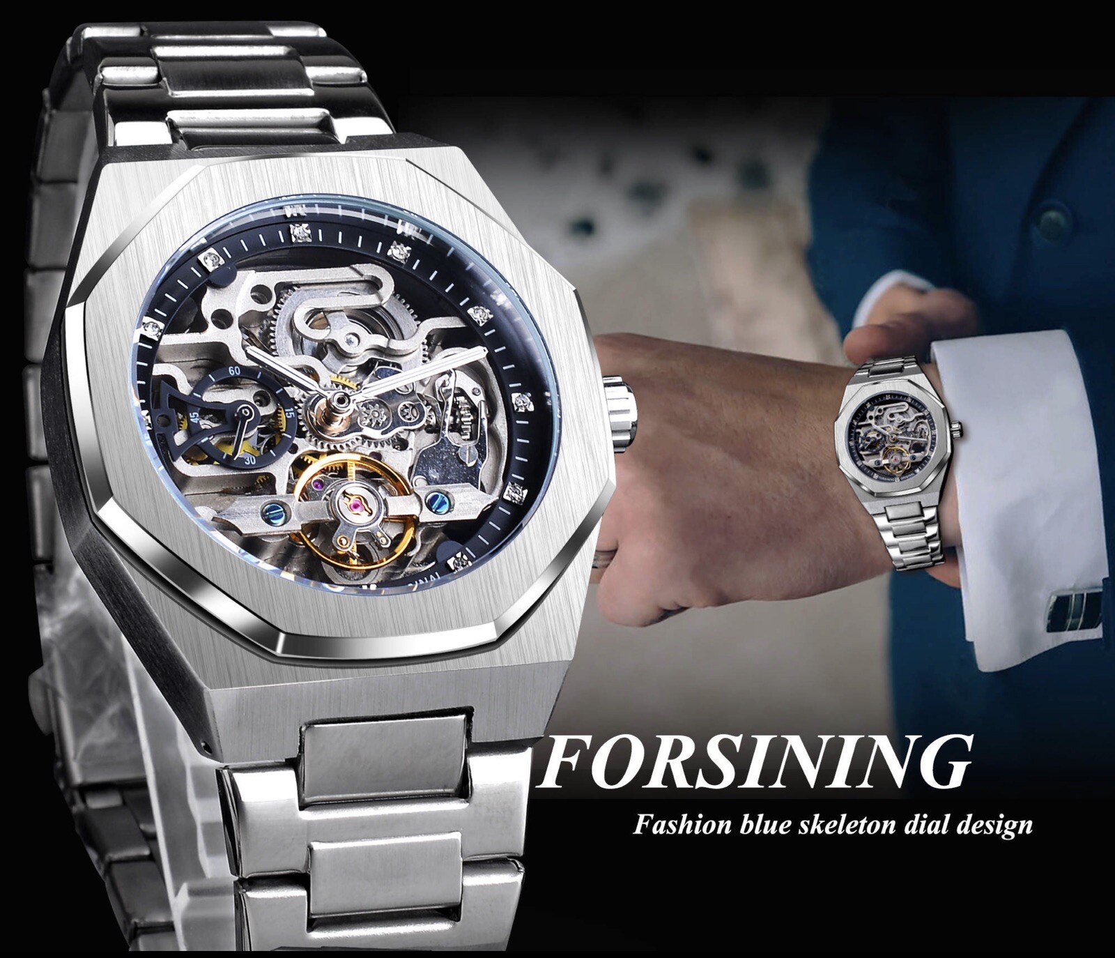⌚Men’s Watch Skeleton Mechanical Luminous Luxury Waterproof Sport Wristwatch NEW